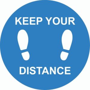 Keep Your Distance External Floor Sticker Blue