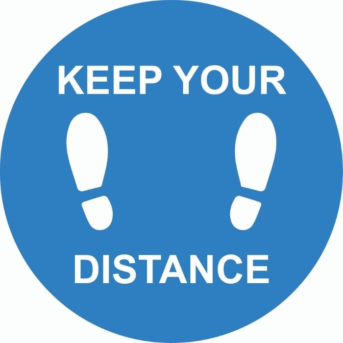 Keep your Distance External Floor Sticker Blue