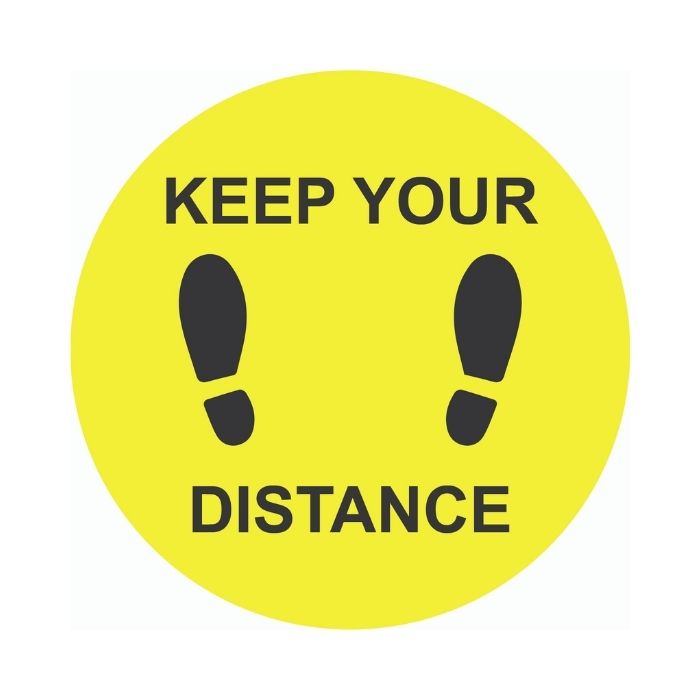 Keep your Distance External Floor Sticker Yellow