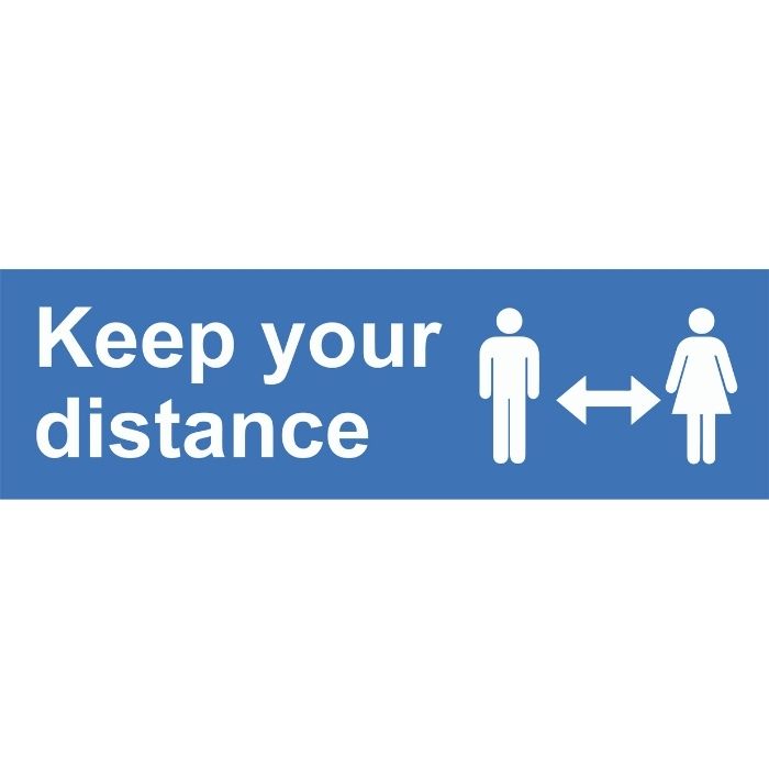 Keep your Distance Internal Floor Sticker Blue