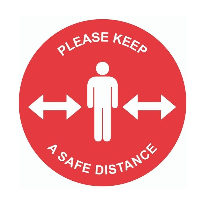 Please Keep a safe distance Internal Floor Sticker Blue Circle