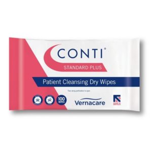 CONTI STANDARD PLUS PATIENT CLEANSING DRY WIPES – PACK OF 100 – 20 X 32CM